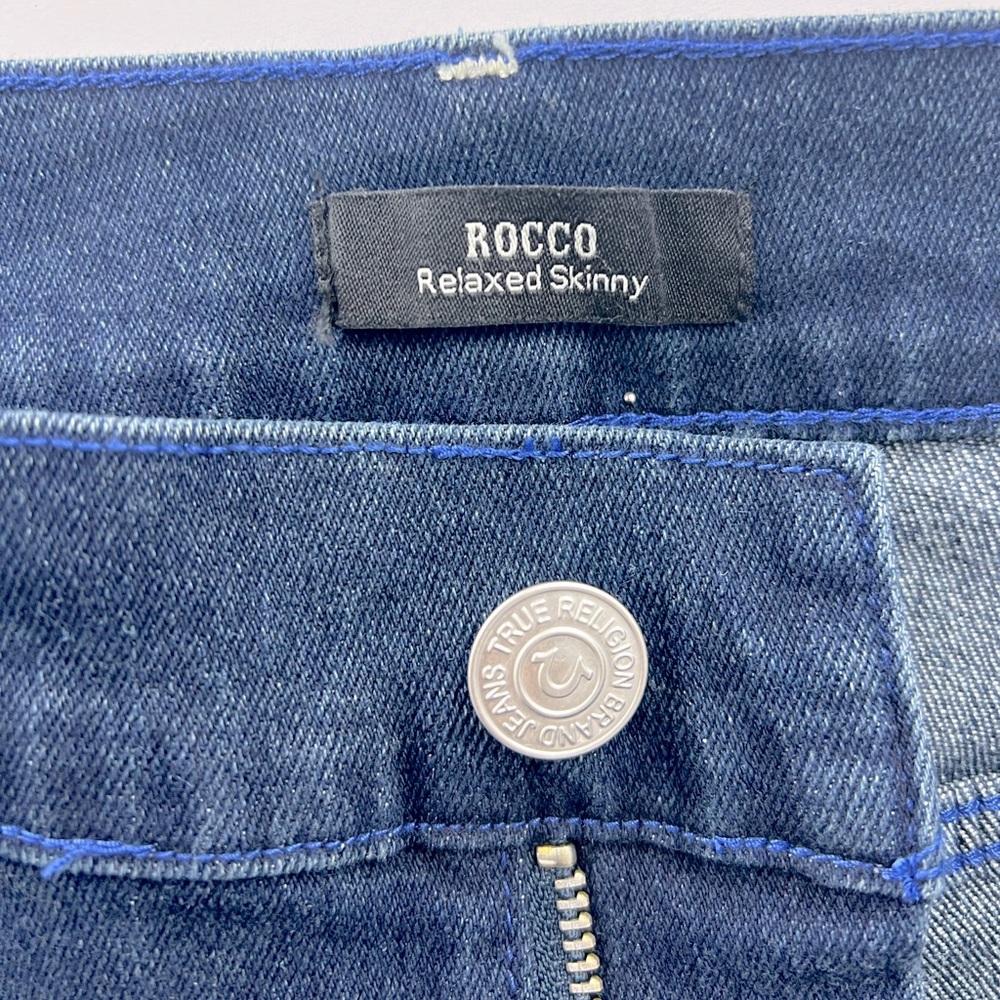 TRUE RELIGION JEANS, ROCCO RELAXED SKINNY, DARK SCORCHED, WASH,W 36, IN-SEAM 32 - Picture 9 of 16